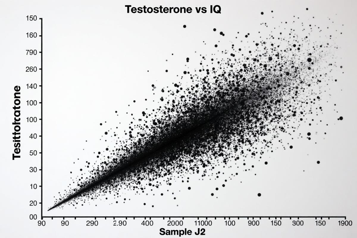 Testosterone vs IQ correlation chart